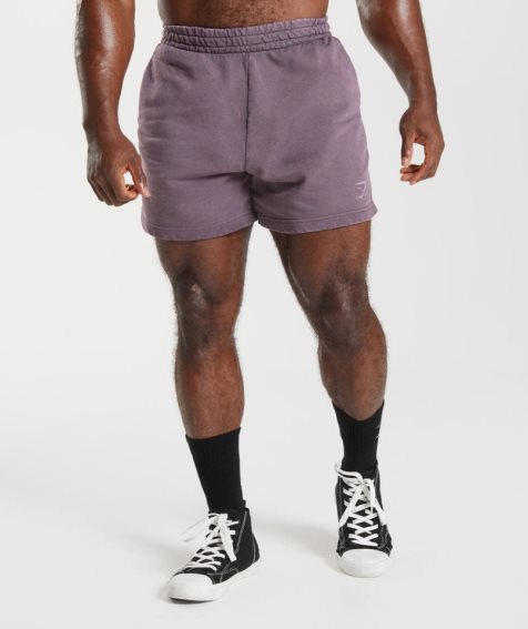 Men's Gymshark Power Washed 5" Shorts Purple | NZ 4IKAYF